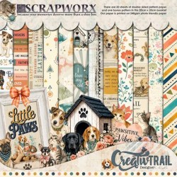 2026 Scrapworx Collection - Little Paws - Pattern Paper - 3. Booklet 20cm x 20cm - 1. Side A (Copy)